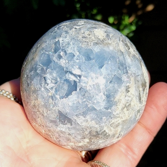 Calming, Baby Blue Celestite Geode Sphere- So sparkly!!! - Picture 12 of 17